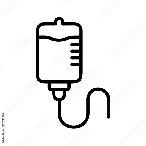 IV drip icon on a transparent background, medical concept