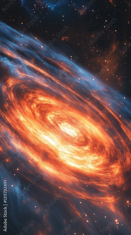 Obraz premium Cosmic Inferno: A Radiant Galactic Phenomenon - Made with Generative AI