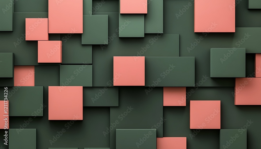 3D Render Abstract Geometric Background with Dark Green and Gold Accents for Elegant and Modern Designs 3D Render Abstract Geometric Background with Dark Green and Gold Accents for Elegant and Modern Designs