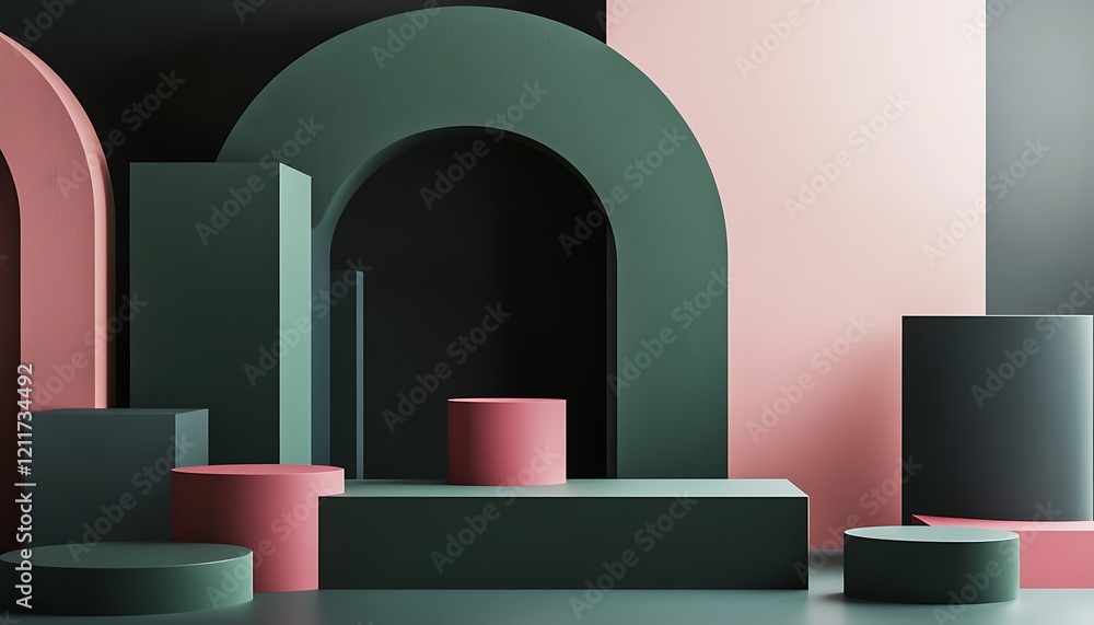 3D Render Abstract Geometric Background with Green and Blue Shapes for Modern and Dynamic Designs 3D Render Abstract Geometric Background with Green and Blue Shapes for Modern and Dynamic Designs