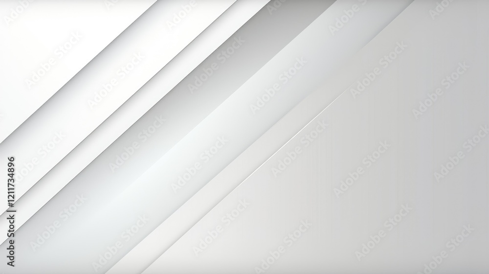 Abstract design featuring overlapping white and light gray geometric shapes. Abstract design featuring overlapping white and light gray geometric shapes.