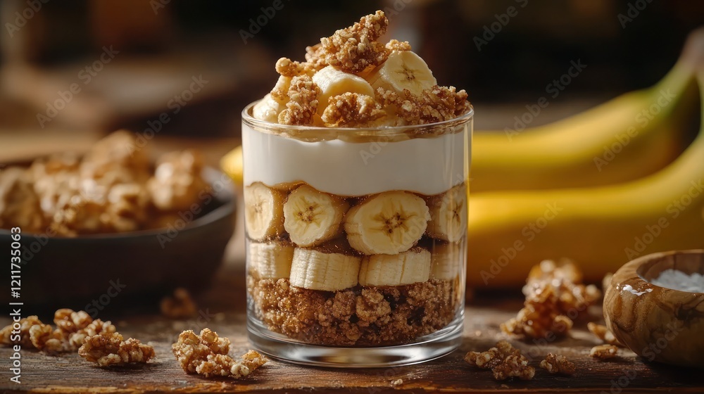 Banana Granola Yogurt Parfait; Rustic Kitchen Banana Granola Yogurt Parfait; Rustic Kitchen