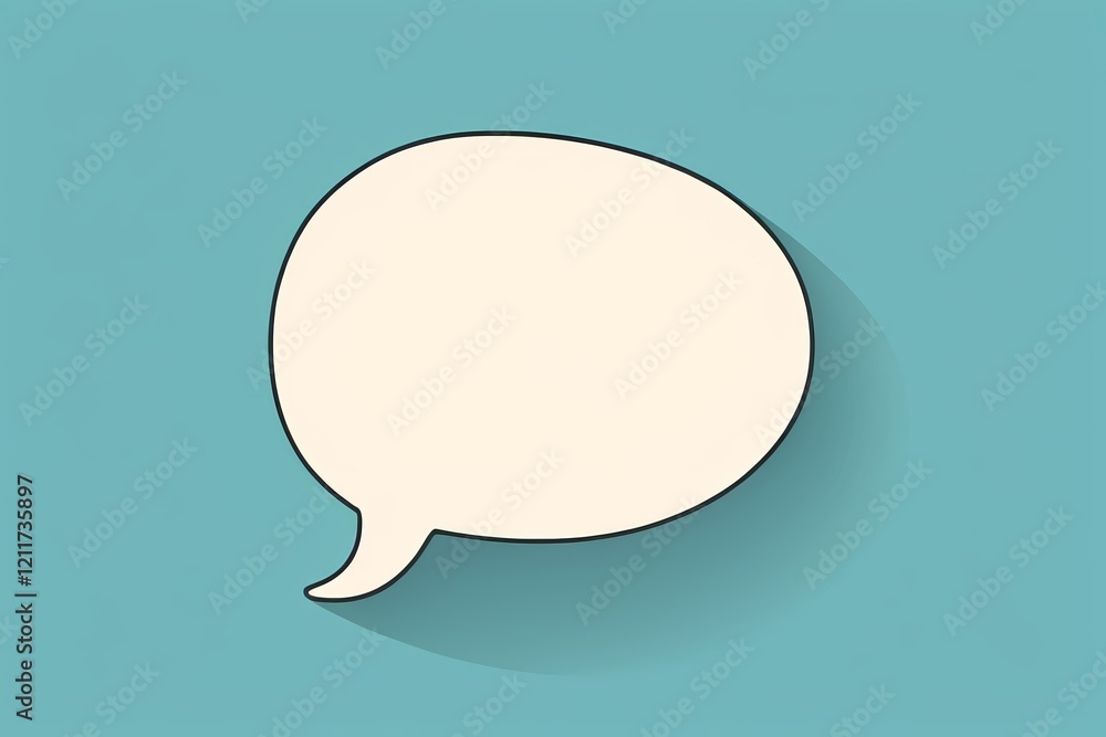 a white speech bubble with a long shadow on a blue background a white speech bubble with a long shadow on a blue background