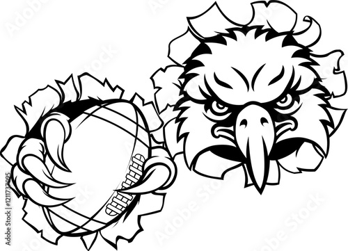 An eagle or hawk or falcon American football bald eagles mascot