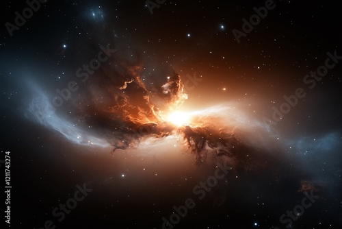 Cosmic environments exploring the glowing galaxy in digital art photo