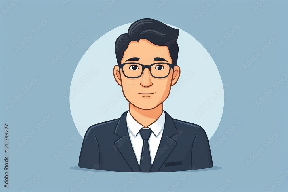 a cartoon man in a suit and tie with glasses a cartoon man in a suit and tie with glasses