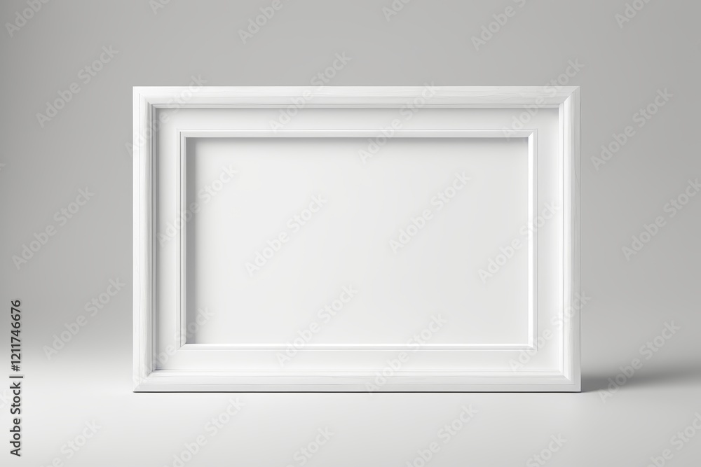 a close up of a white frame on a gray background