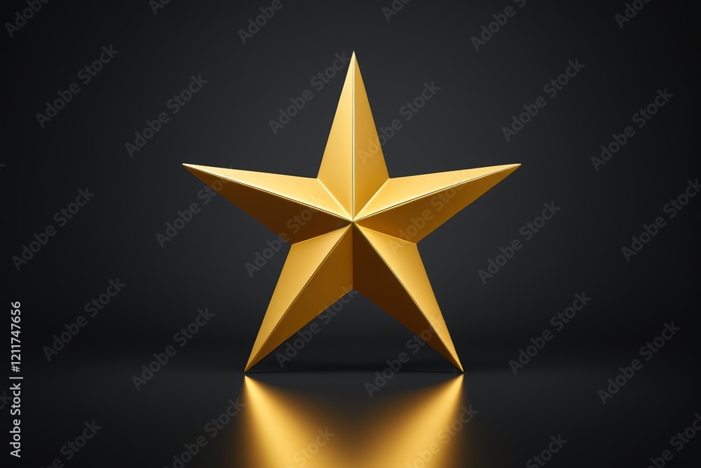 Obraz premium a close up of a gold star on a black background