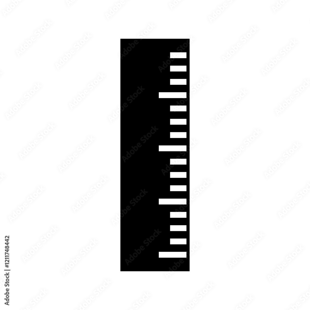 ruler icon vector simple black line white background ruler icon vector simple black line white background