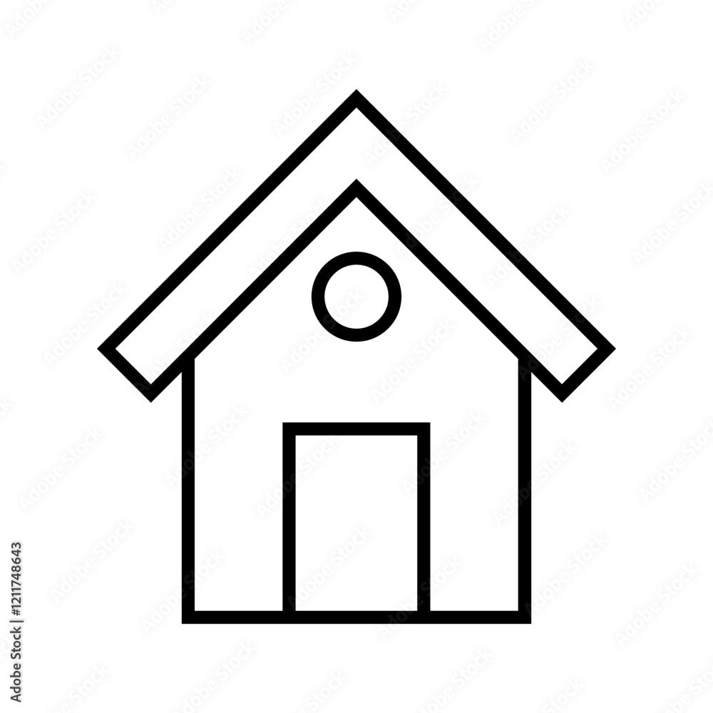 house icon vector black line white background house icon vector black line white background