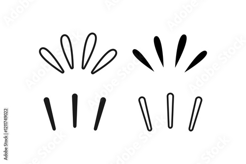 comic style exclamation mark icon set burst shape