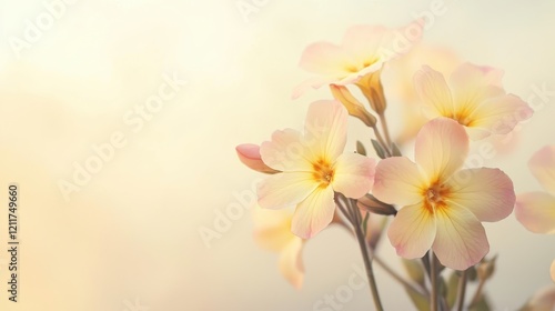 Soft Watercolor Primrose Cluster