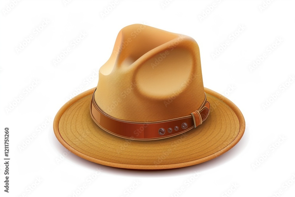 Fototapeta premium Hat icon, headdress symbol, 3d realistic cap sign, bonnet silhouette, fedora shape, bowler, trilby