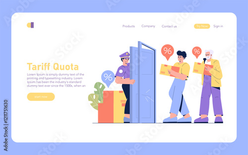 Customs Tariffs on Imports. Flat Vector Illustration