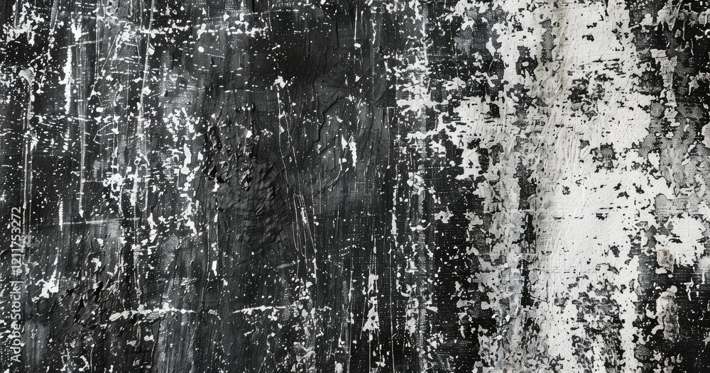 Fototapeta premium A textured monochrome surface with contrasting black and white patterns.