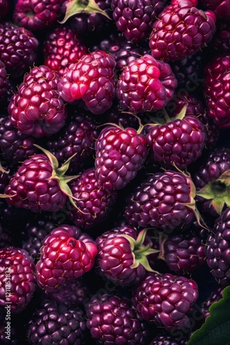 Marionberry texture background, subgenus Rubus fruits pattern, many blackberry cultivar mockup photo