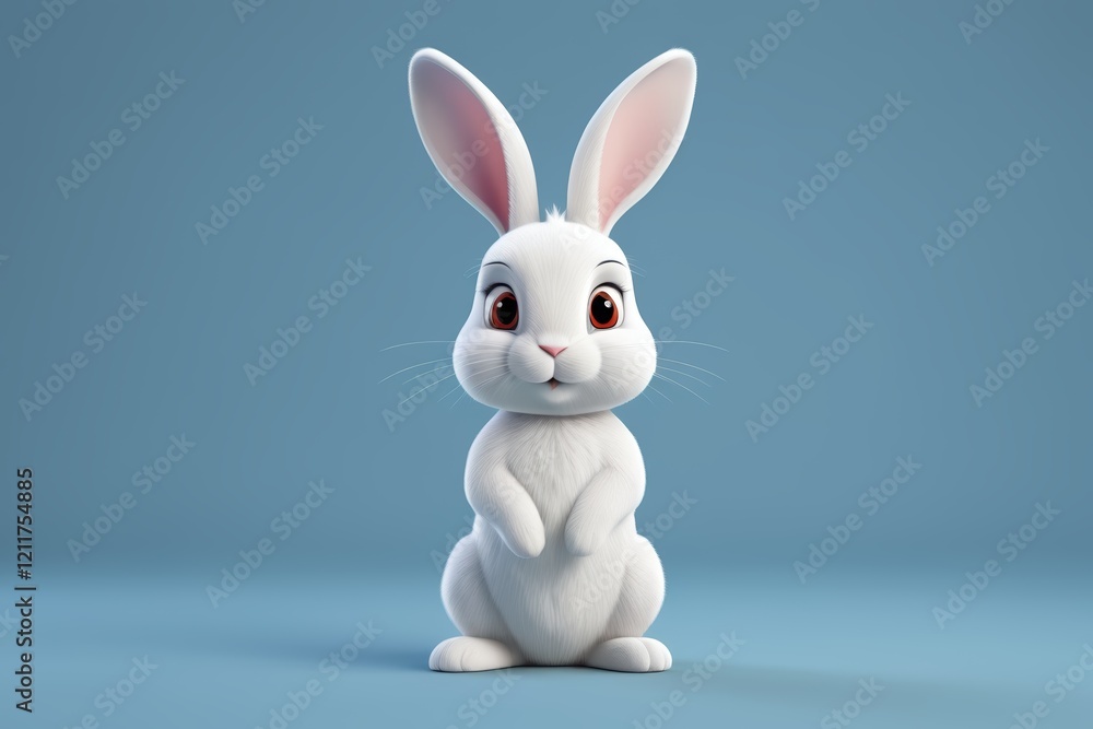 Obraz premium arafed white rabbit with big ears and a big nose