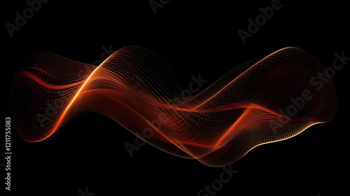 Abstract curved lines with a glowing neon effect