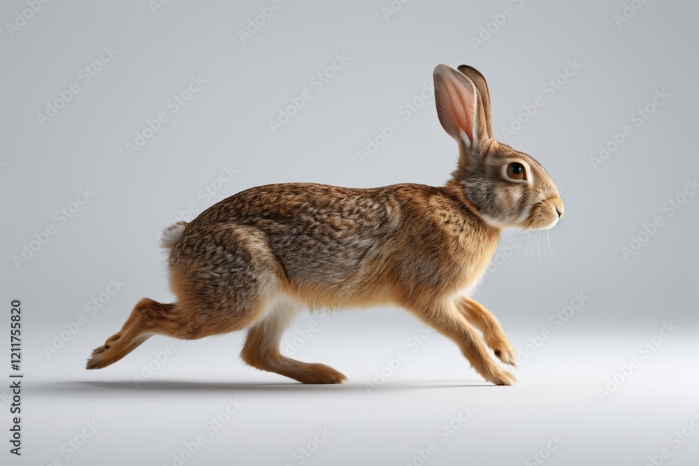 Obraz premium araffe running on a white surface with a gray background