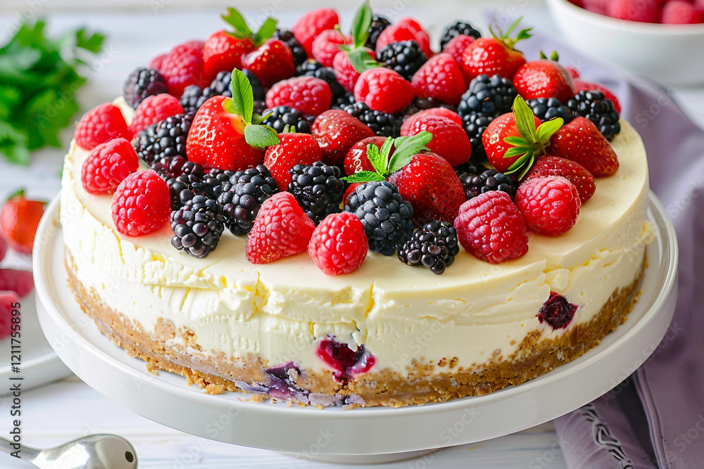 cheesecake with berries cheesecake with berries