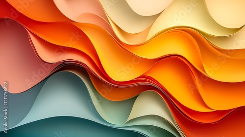 Abstract folded paper designs with shadow effects