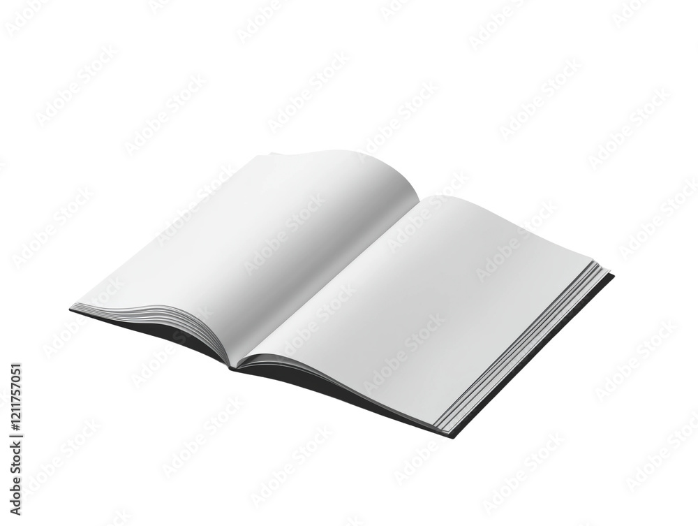 Blank sketchbook open on a white background inviting creative expression and design ideas isolated on transparent background Blank sketchbook open on a white background inviting creative expression and design ideas isolated on transparent background