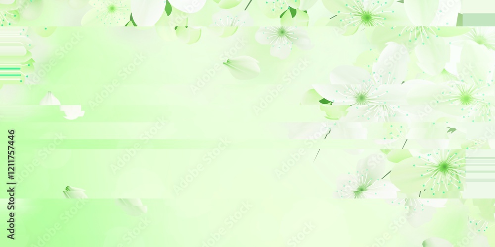 Delicate White Blossoms on a Soft Green Background Delicate White Blossoms on a Soft Green Background