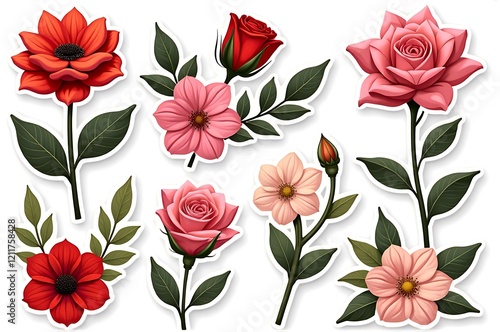 Wallpaper Mural Sticker Pack: Colorful  Flowers Torontodigital.ca