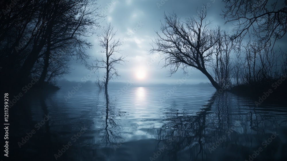 Ethereal reflections on a still lake twilight landscape nature photography serene environment tranquil viewpoint soft colors Ethereal reflections on a still lake twilight landscape nature photography serene environment tranquil viewpoint soft colors