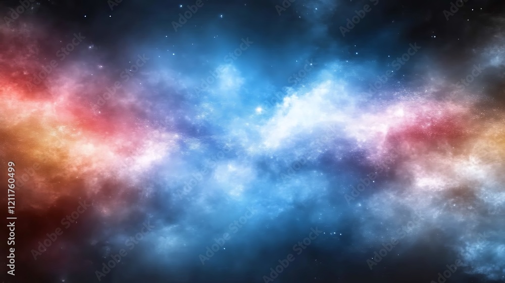 Naklejka premium Celestial Nebula Cosmic Cloudscape Starry Night