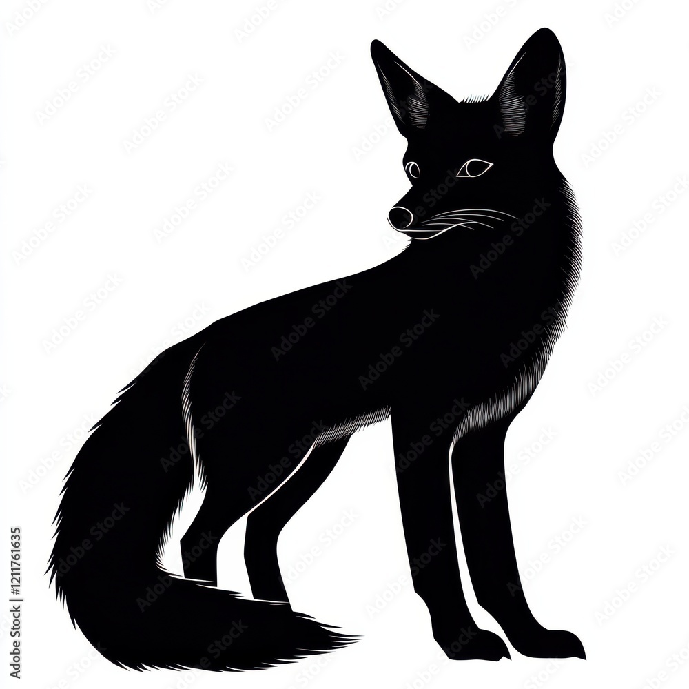 Obraz premium Elegant Fox Silhouette