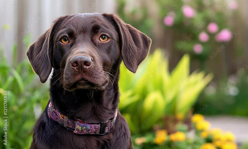 labrador retriever puppy dog in a garden labrador retriever puppy dog in a garden