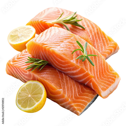fresh salmon steak with herbs