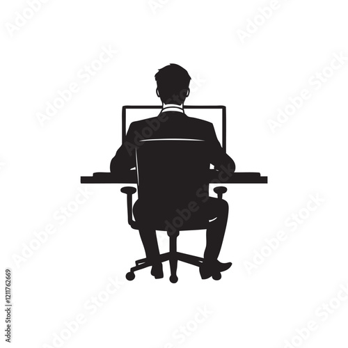 silhouette of a person working on a laptop