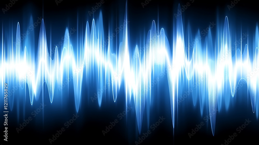 Abstract blue glowing wave form. Abstract blue glowing wave form.