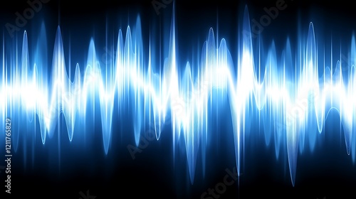 Wallpaper Mural Abstract blue glowing wave form. Torontodigital.ca