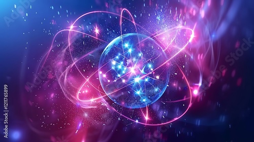 Wallpaper Mural Abstract Atomic Structure Energy Glow Nebula Torontodigital.ca