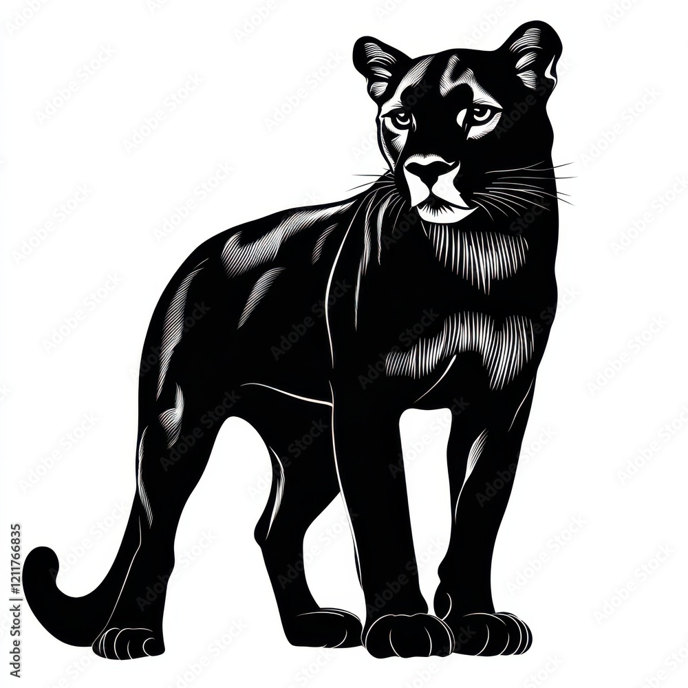 Obraz premium Majestic Cougar in Black and White