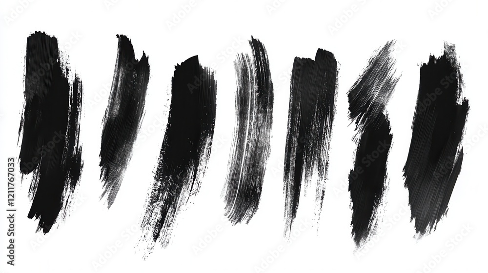 Black Paint Brush Strokes Set Black Paint Brush Strokes Set