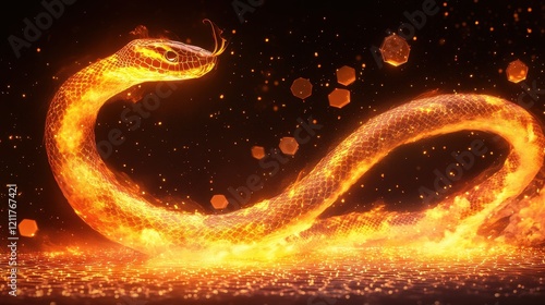 Fiery Serpent, Flaming Snake, Inferno Reptile