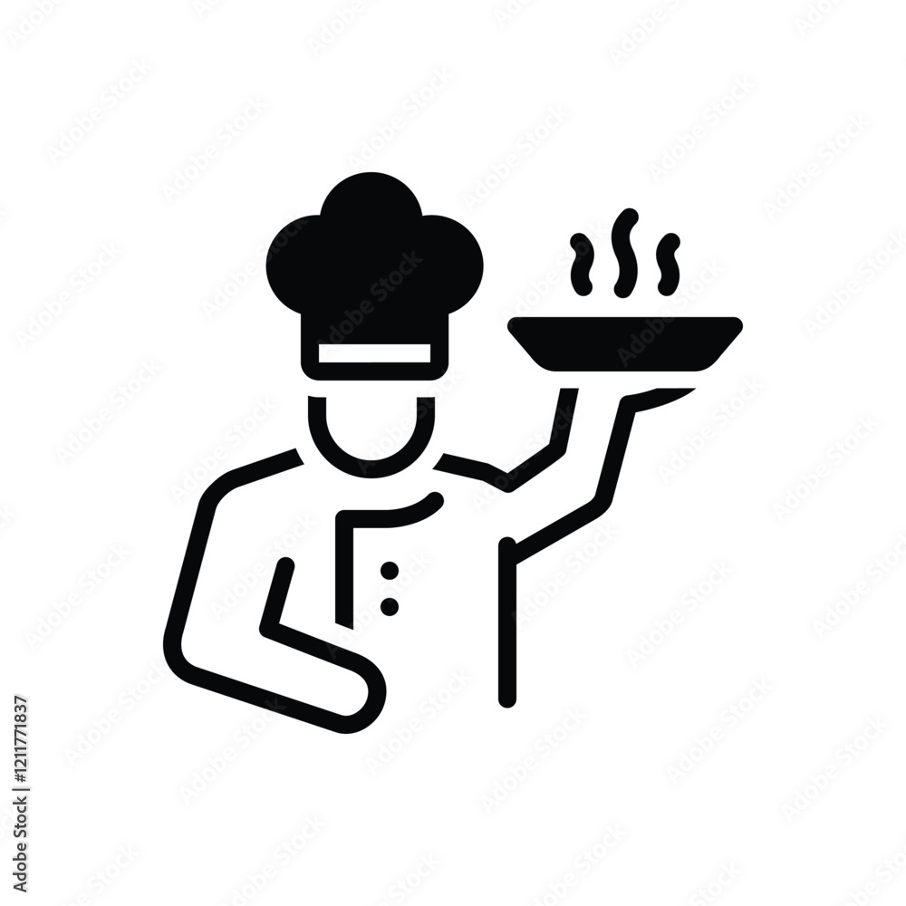 Black solid icon for chef Black solid icon for chef