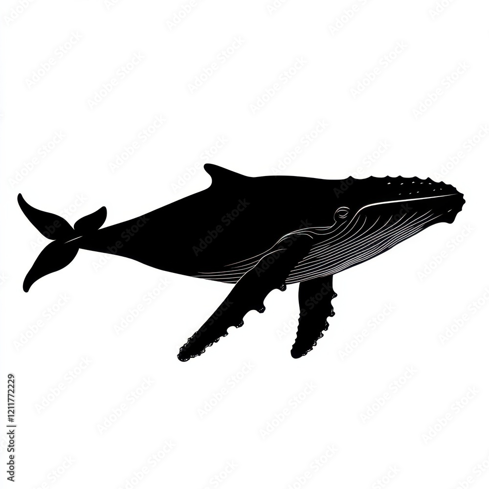 Obraz premium Majestic humpback whale silhouette