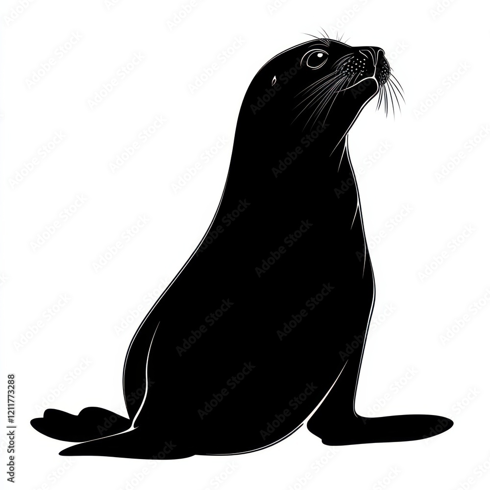 Silhouette of a Seal Silhouette of a Seal