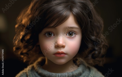 A Portrait of a Young Girl with Striking Eyes