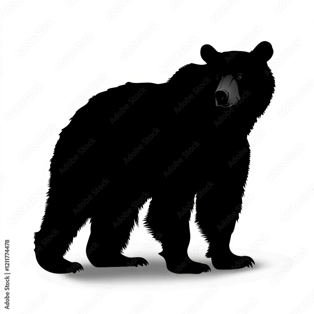 Fototapeta premium Silhouette of a majestic black bear.