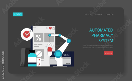 Automation In Healthcare. Flat Vector Illustration