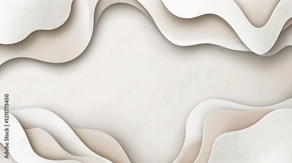 Fototapeta premium Abstract Beige and White Wave Pattern Background