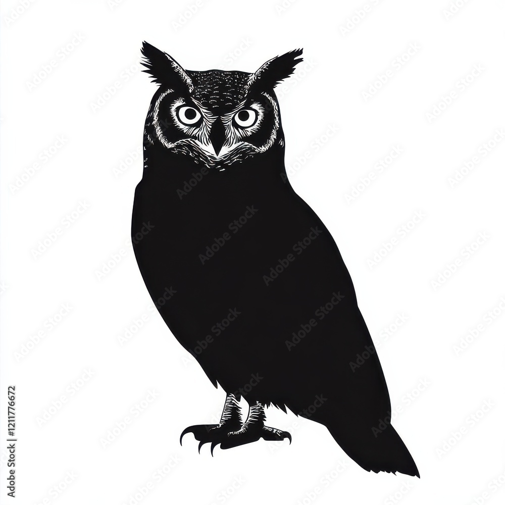 Fototapeta premium Majestic Owl in Monochrome