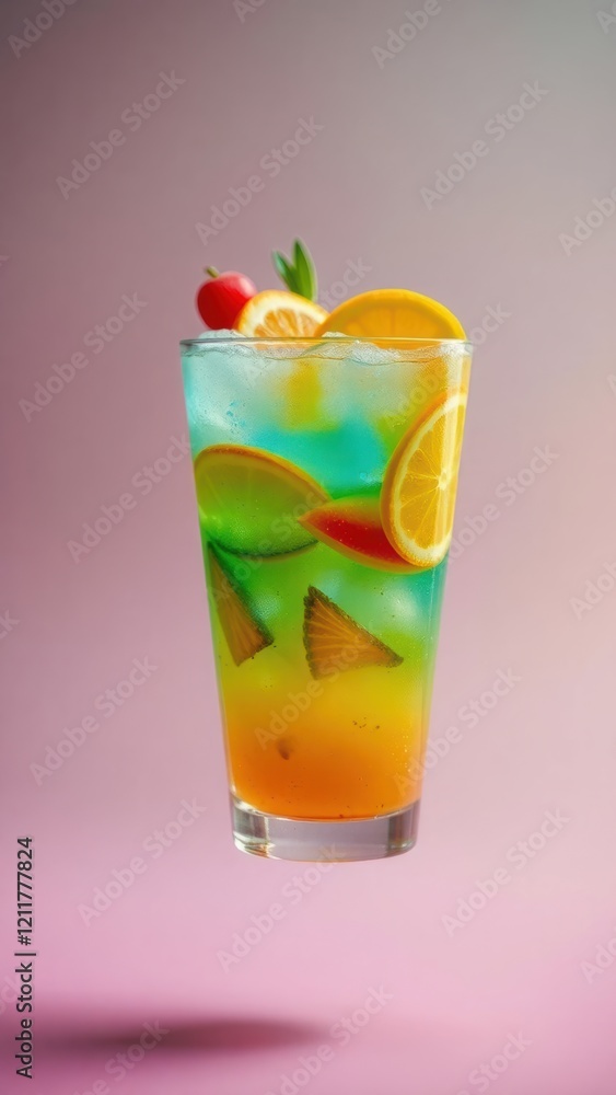 Refreshing cold drink consisting of lemon strawberry Refreshing cold drink consisting of lemon strawberry