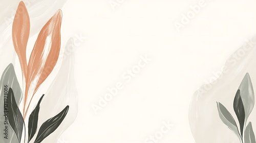 Abstract Floral Design with Neutral Tones and Minimalist Style